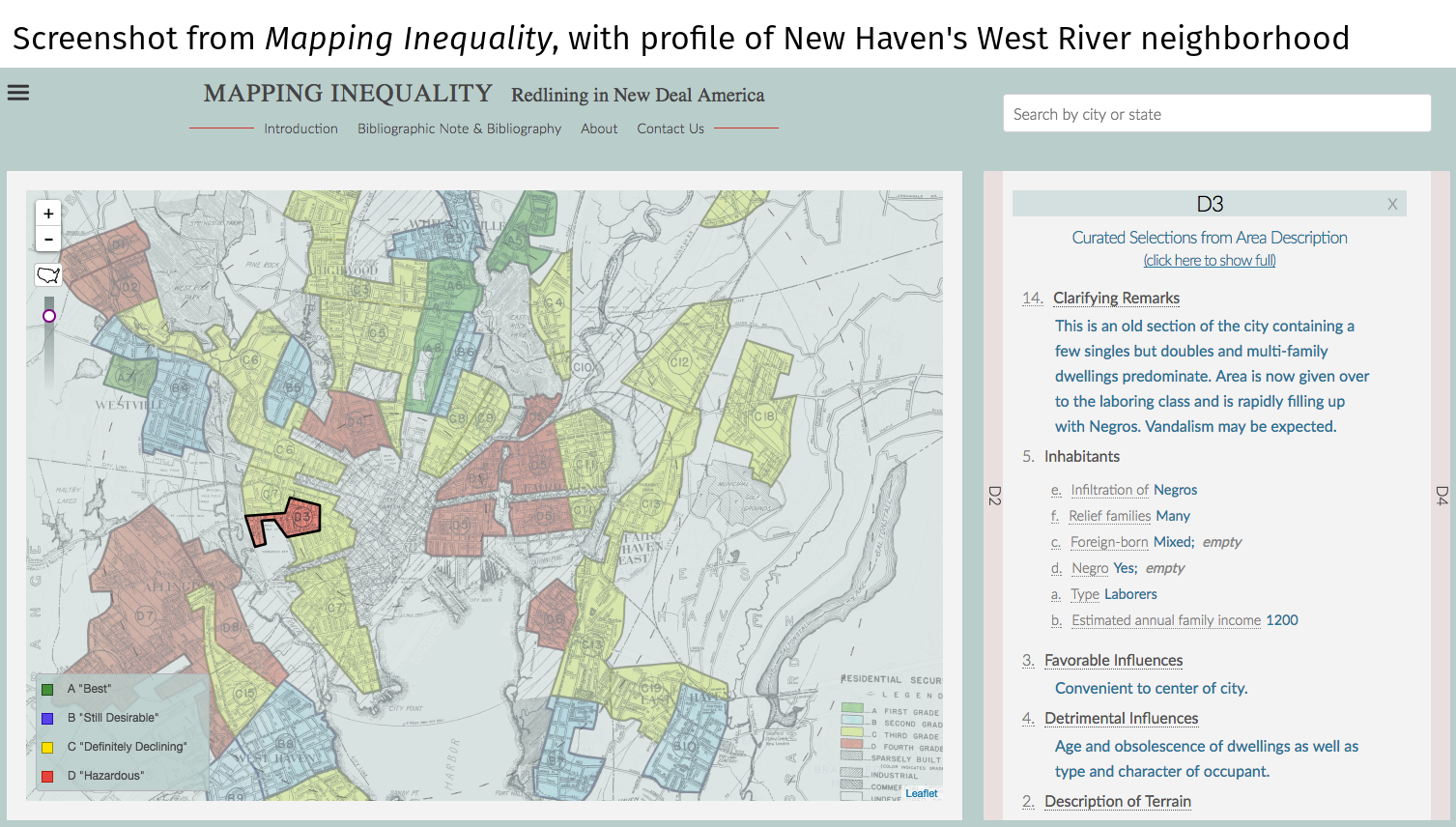 HOLC data mapping inequality screenshot University Richmond