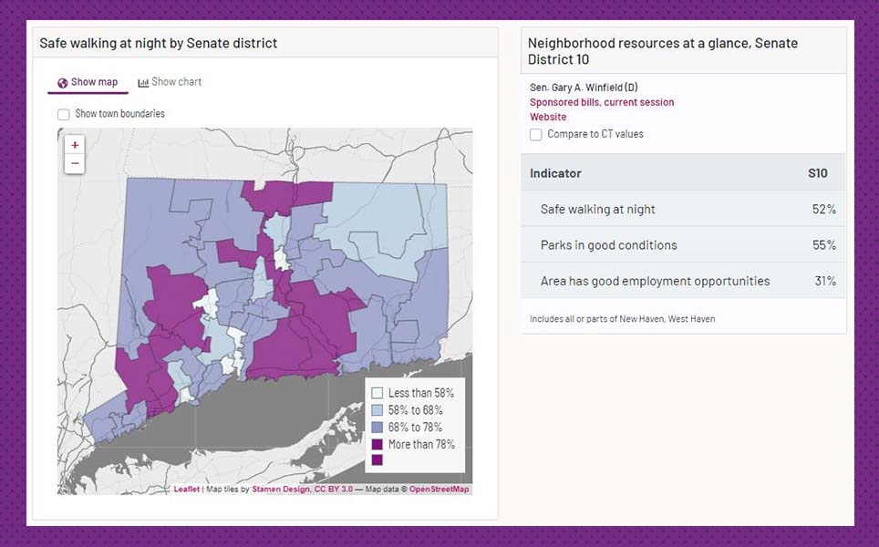 Connecticut House and Senate district data viewer