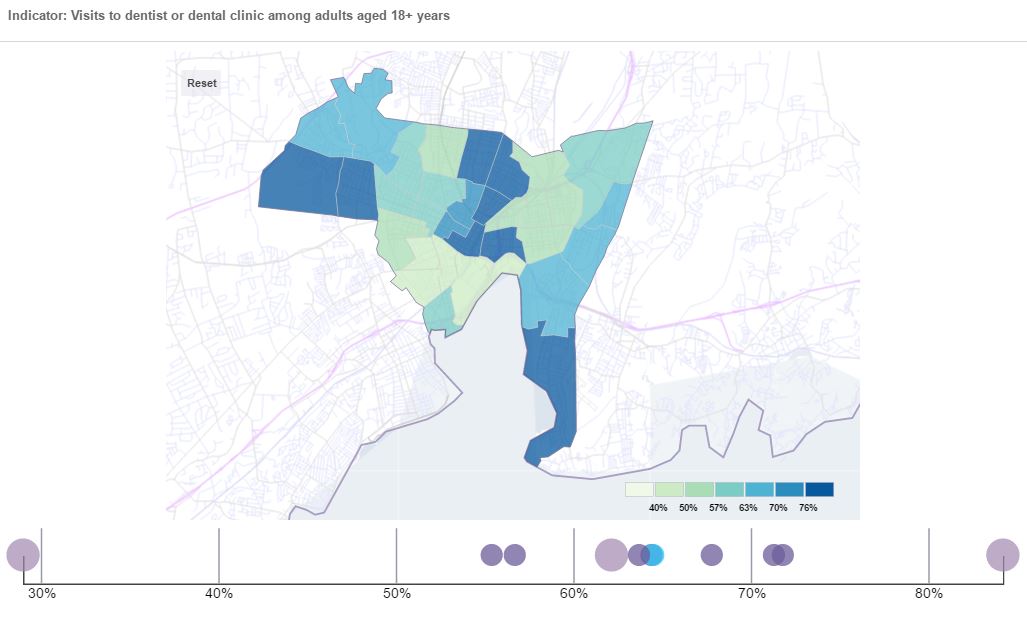 500 Cities data viewer new haven connecticut data dental visits