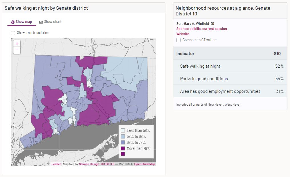 demographic and economic data for house and senate districts in connecticut towns and cities