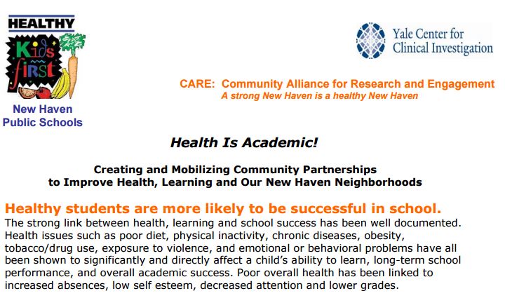 CARE New Haven Schools and Health